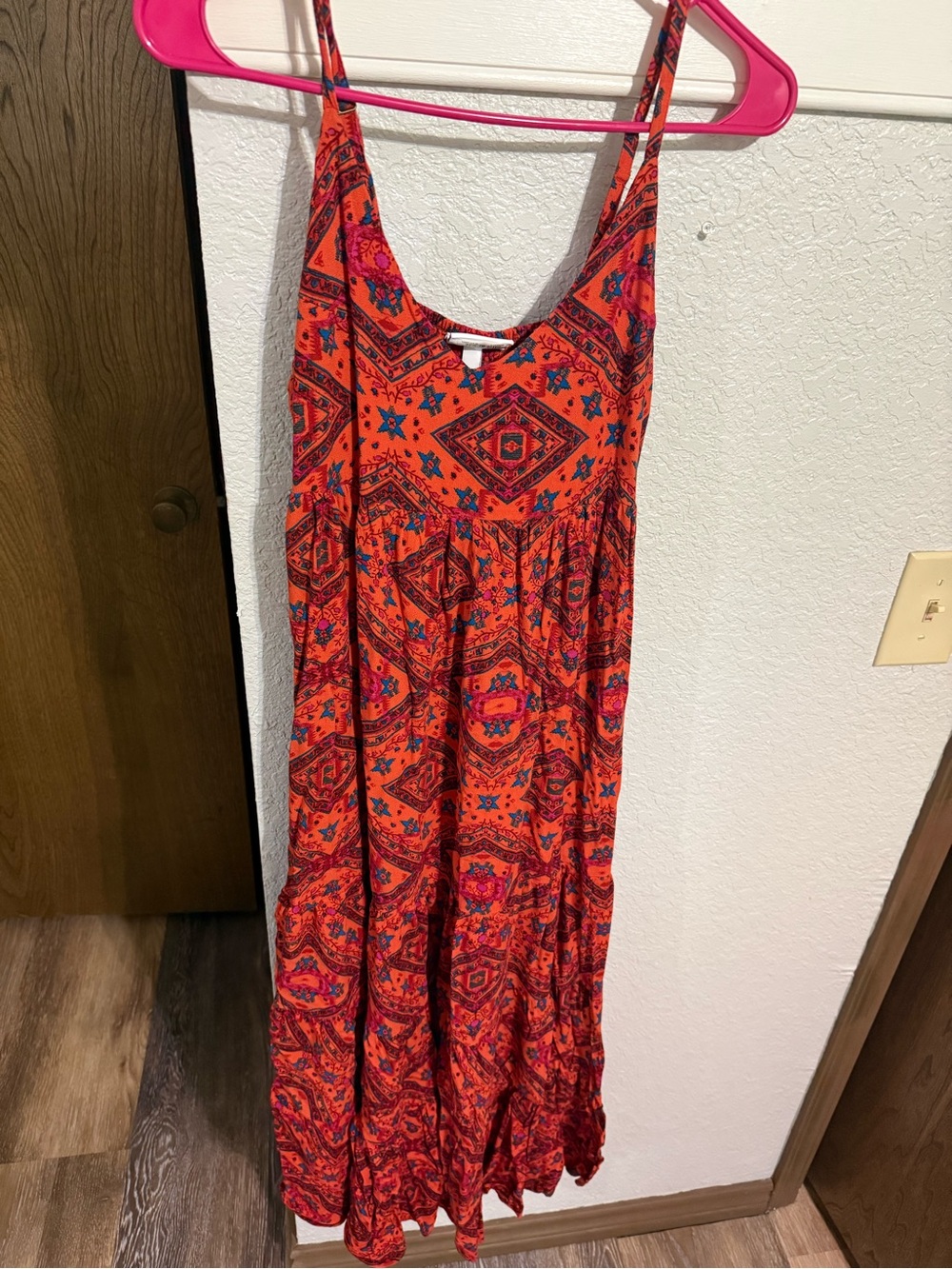 Shyanne Orange Geometric Print Maxi Dress